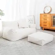 UYSOFRCV Storage Bean Bag Chair Cover (No Filler), Extra Large Sack Bean Bag Case Double Sofa Recliner Lazy Lounger Cover for Adults and Kids,White