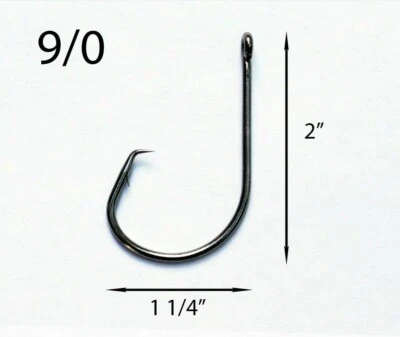 PACK OF 50 Size 9/0 TACKLEWORKS Circle Non Offset Inline Hooks 7381