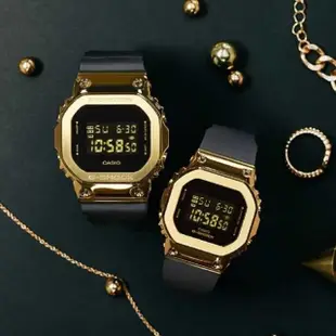 【CASIO 卡西歐】G-SHOCK 黑金時尚 高貴奢華 金屬時尚 經典方型 GM-S5600GB-1