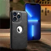 for iPhone 15 14 13 Pro Max 12 Pro 11Pro Max XS MAX XR X Back Cover PU Leather Solid Color Phone Case,B,Black,for iPhone 15