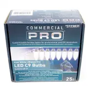 NIB GEMMY Commercial Pro 25 Ct C9 Warm White LED Christmas Light Bulbs E17 BASE