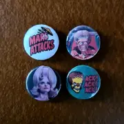 MARS ATTACKS Badge Set / Science Fiction / Ack Ack Ack