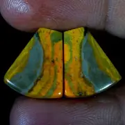 17.00 Ct Natural BumbleBee Jasper Matched Pair Cabochon Gems For Earring Jewelry