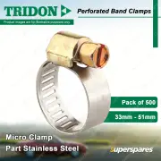 Tridon Perforated Band Micro Hose Clamps 33mm - 51mm Part Stainless 500pcs