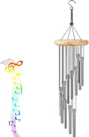 Garden Wind Chime, Wind Chimes, Outdoor Wind Chime, Aluminum Tube Solid Wood Wind Chimes, Hanging Wind Chimes Tubes, for Home Garden Tree Indoor Outdo