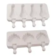 3 Cells/4 Cells Silicone Ice Cream Mold Lolly Mould Kitchen Ice Popsicles Maker