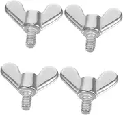 SUPVOX 4 Pcs Stainless Steel Butterfly Wing Screws Durable Hand Tightening Thumbscrews for Quick Installation of Flagpole Bases and Machinery Equipment