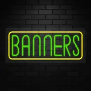 Banners Neon Sign for Retail Displays | LED Flex Neon | 30"W x 12"H x 1"D