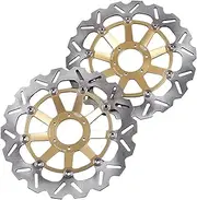 Front Brake Disc Rotors Disks 1998 1999 Motorbike Parts Accessories Left + Right 2PCS Compatible with CBR900RR CBR 900 RR(Gold)
