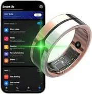 Yoidesu Smart Ring Fitness, Sleep Tracking Wearable Ring, Accurate Monitoring of Pedometer, Heart, Temperature, Sports Ring with Charging Case, APP Control for iOS & Android