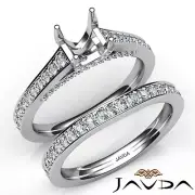 Princess Diamond Bridal Sets Semi Mount Anniversary Ring 14k Gold White 1.25Ctw.