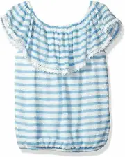 Speechless Girl's Size XL Striped Peasant Top Sparkling Winter Lined NWT