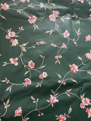 Waverly Vintage Screen Print “Charmant” Fabric Green Floral 54”x 6+yrd