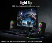 RGB Gaming Speakers PC Compute 2.0 Wired USB Powered Stereo Volume I BRAND NEW