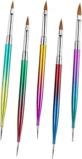 WOFASHPURET 5PCS Set Double Ended Nail Art Pen Set Gradient Rods for UV Drawing Professional Manicure Tools for DIY Nail Decoration Salon