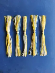 5 silicone Skirts White/Yellow/lite Blue 5-929458 Lure Spinnerbait Buzz Bass