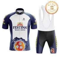 在飛比找露天拍賣優惠-新款夏季Festina短袖套裝自行車服 透氣吸溼單車騎行服可