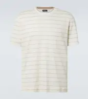 [Zegna] Zegna Striped linen-blend T-shirt AU 96 neutrals