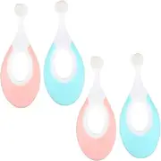 KOMBIUDA Infant Tooth Brush Set 4pcs Soft Bristle Toothbrush for Newborns and Toddlers