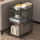 Storage Shelf Metal Heavy Duty Rack Side Shelving Table End Shelving Holder