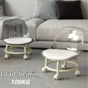 Low Height Rolling Stool Chair with Back Wheels Foot Stool for Shop Home Office