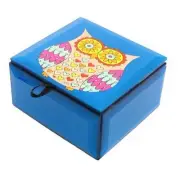 Glass Jewellery Box - Blue Owl - Trinket Keepsafe Storage Box