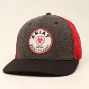 Ariat Mens Hat Baseball Cap Mesh Snap Back Patch Grey A300010206