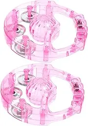 Kisangel 2pcs Luminous Handheld Tambourines Light Up Dance Props for Parties Handbell with Crisp Sound for Ktv Bars Celebrations