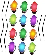 1Set Christmas Car Decoration Magnets Bright Bulb Shape Stickers with Wire Designs Festive Garden Wall Reflective Magnets for Vehicles Mailboxes Refrigerators