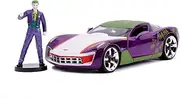 Jada Toys 253255020 2009 Chevy Corvette Stingray 1:24 Scale Wheel, Doors & Trunk & Bonnet Opening Die-cast Joker Figure