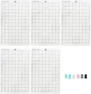 Respicefinem 5Pcs Grid Cutting Mat With 6Pcs Pen Adapter Viscosity Neutral Grip Set for Explore One Air Air 2 Maker and Silhouette Cameo 3 2 1 Compatible With Sharpie Pens in