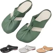 [ICJSIRWI] 2025 New Round Toe Cut Out Design Flat Mules,Women's Slip-on Wedge Hollow Slippers,Lightweight Comfy Casual Slip On Slippers