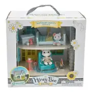 Honey Bee Acres Sunflower Country Cottage Dollhouse Playset - 17 pc NEW Open Box