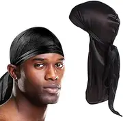 [Generic] Silk durag for Men Women Solid Satin Wave Skull Cap Silky Turban Headwrap