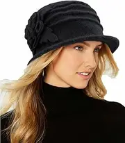 [INOGIH] Round Cloche Hat for Women Vintage Wool 1920s Cloche Winter Hat