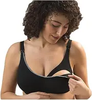 [ENGEL] Organic Cotton Nursing Bra with Lace. (EU 2 (US 34-36 Cup D-E), Black)