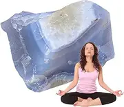 Blue Agate Stone - Raw Blue Crystal Rock, Healing Energy Crystals | Large Grain Blue Gem Stone Specimen for Home Decor, Craft Supplies, Collectors for Parties Table Scatter, Wedding Decoration, Vase