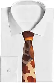 [RLDOBOFE] Funny Giraffe Art print Men's Skinny Tie 3.1" Silk Ties for Men Soft Necktie for Weddings Christmas Party Business Work, Black, One Size, Black, One Size