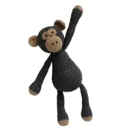 Brown-Black Monkey Crochet Doll Handmade Amigurumi Plush Toy VAC