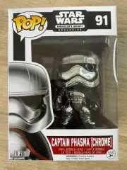 RARE CAPTAIN PHASMA CHROME SB 91 Star Wars Funko Pop Vinyl New in Mint Box + P/P