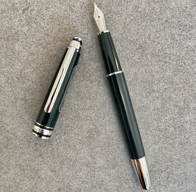 Montblanc Olympic 163 Resin Series Green-Silver Clip Fountain Pen With Box