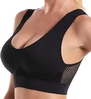 [Kirposh] Breathable Anti-Sagging Breasts Bra,Wireless Comfort Liftup Bra,Anti Sagging Push up Bra for Women,Nulalift Bra(Black,Small)