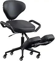 Modern Home Ergonomic Rolling Kneeling Posture Chair, Adjustable Angle Stool for Home Office, Angled Seat to Improve Posture