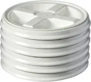 White Food Grade Gamma Seal Lids for 2 Gallon Buckets (6 Pack) BPA Free Reusable