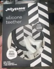 Jellystone Silicone star Teether ~ BPA Free ~ Non Toxic,So Chewable ~Black~ NEW