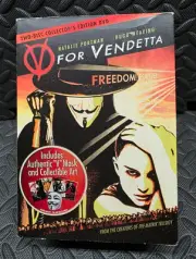 V for Vendetta: 2-Disc Collector's Edition (DVD) Complete w/ Mask & Cards x2