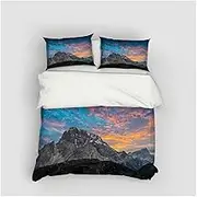 Natural Scenery Mountain 3D Bedspread Duvet Cover Set Nordic Bed Cover for Bed 150 180 Quilt Cover for Single Double Bed(4,GB King230x220cm)