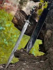 Handmade Damascus Steel Full Tang Viking Sword/Medieval Sword Battle Ready Sharp