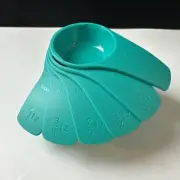 Tupperware Measuring Mates Cups Set of 6 Spanish Version New Teal Measure New