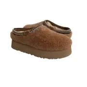 UGG WOMEN TAZZ MAXI CURLY CHESTNUT PLATFORM SLIPPERS SHOES US 10 / EU 41 / UK 8